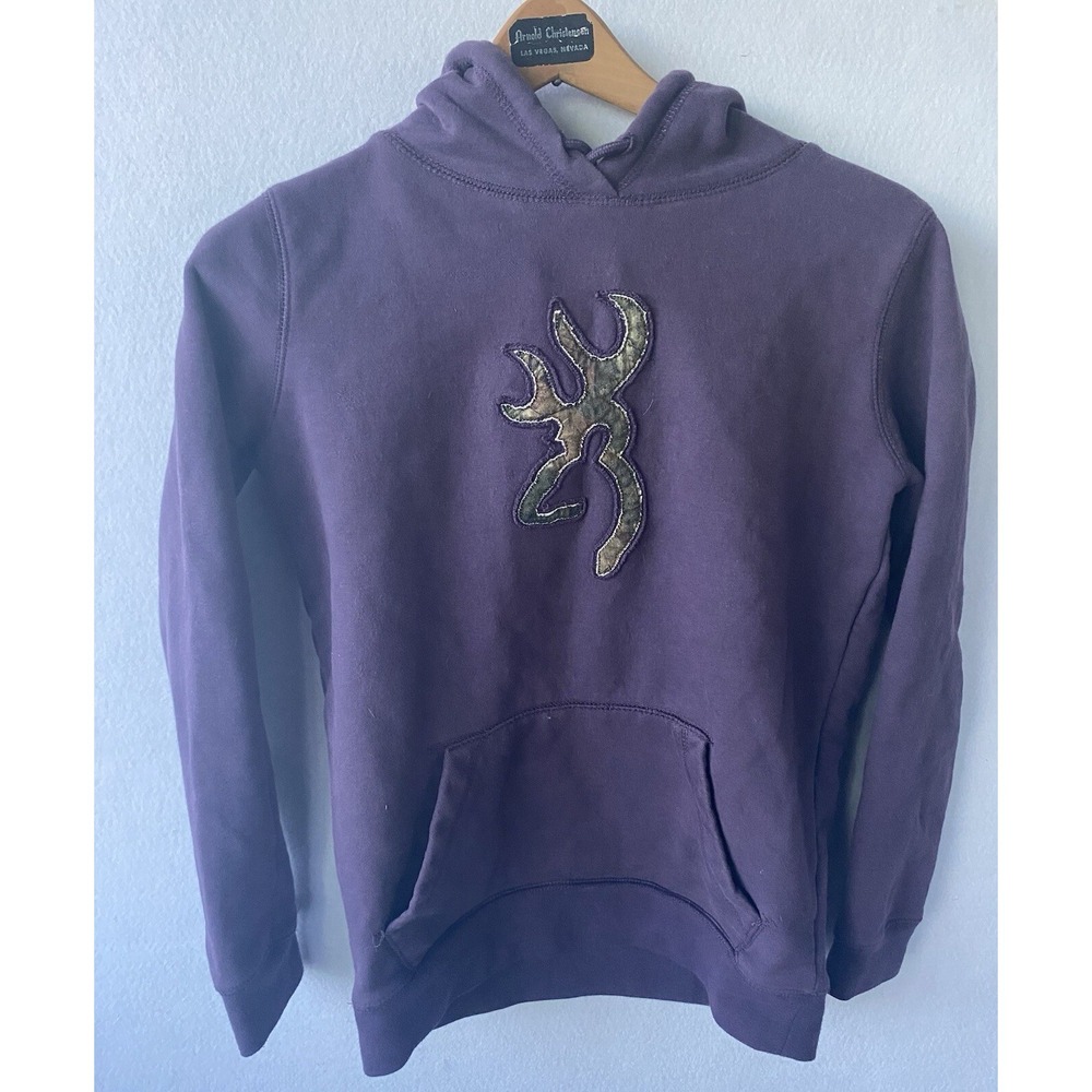 Browning Hoodie Hunting Camo Inlay Buckmark Logo Womens SP Purple